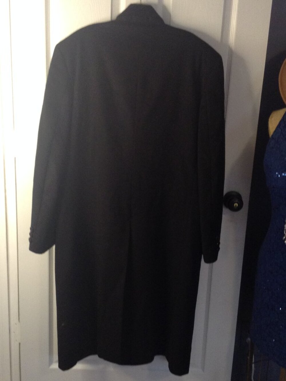 VTG 80's Men's Petrocelli Wool/Cashmere Black Overcoat 40R Classic Professional - Picture 2 of 4